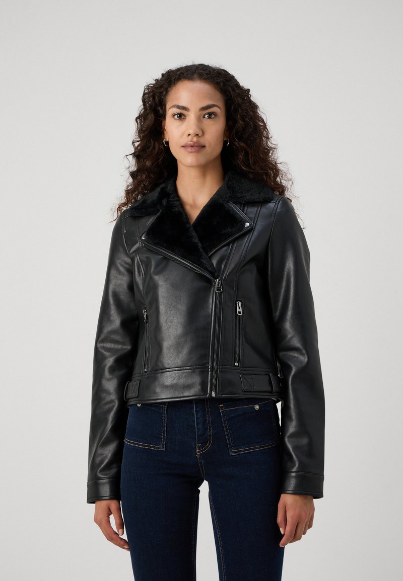 Vero Moda Tall VMHAILEY JACKET - Dirbtinės odos striukė - black