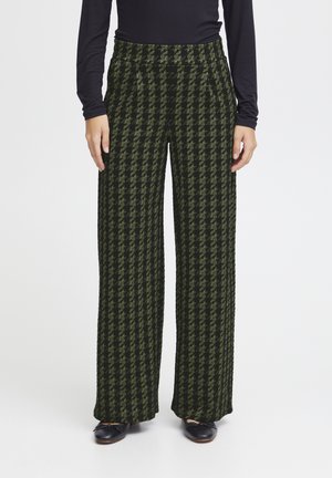 IHKATE WIDE - Pantalon classique - parrot green houndstooth