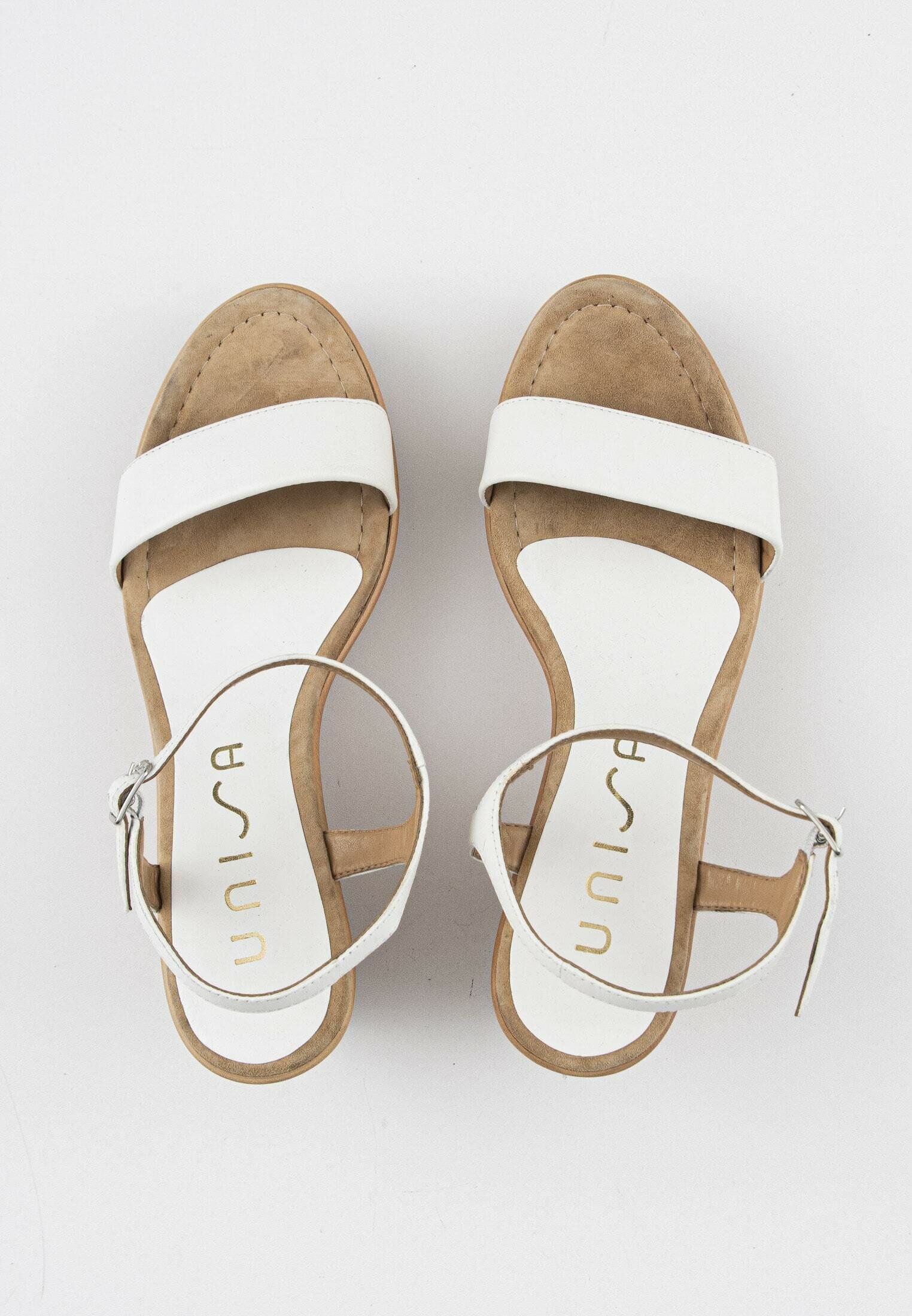 Unisa Sandalen met sleehak - white/wit - Zalando.be