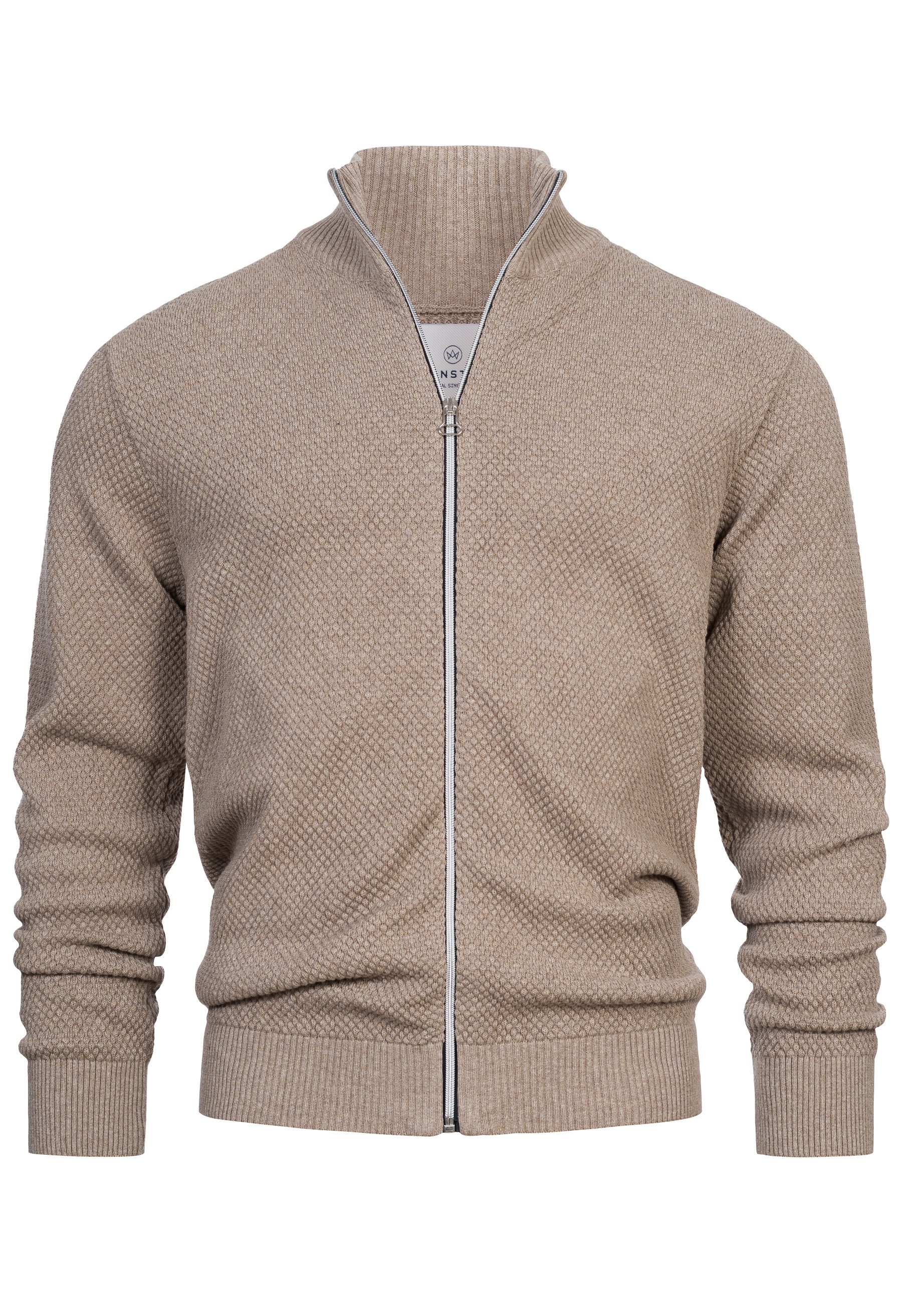 Kronstadt ERIK - Zip-up sweatshirt - beige mix/beige - Zalando.ie