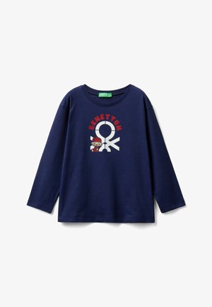 United Colors of Benetton, LOGO - Maglietta a manica lunga - blue