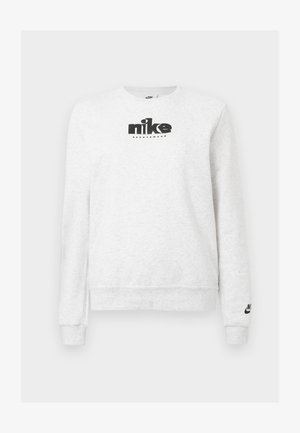 Balta Nike gara piedurkņu džempera ar melnu Nike Sportswear logotipu uz krūtīm un mazāku logotipu kreisās piedurknes aprocē.