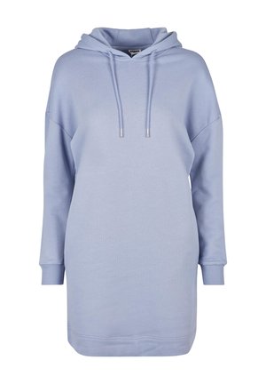 Lysblå hættetrøje kjole i blødt stof, med lange ærmer, snor i hætten og ribbede manchetter samt en afslappet pasform.