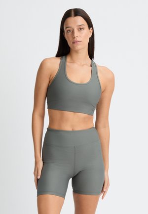 Medium support sports bra - gunmetal