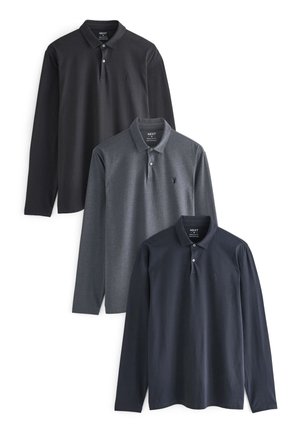 3 PACK - Poloshirts - navy blue grey black