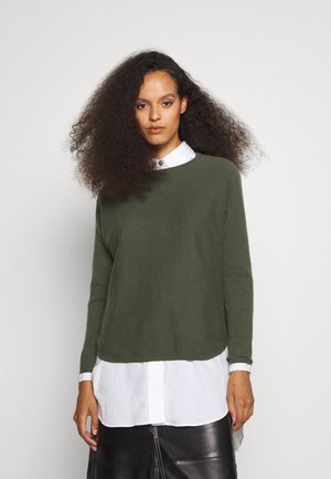CURVED - Stickad tröja - army green
