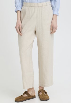 PULZ PZLUCA WIDE LEG - Pantalon classique - sandshell melange