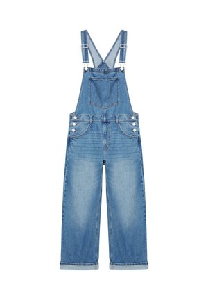 PULL&BEAR LONG DENIM - DUNGAREES - Salopette en jean - blue