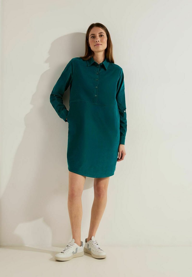 Camicia corta in cotone a righe - BIANCO