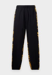PRINT - Pantalones deportivos - black/gold