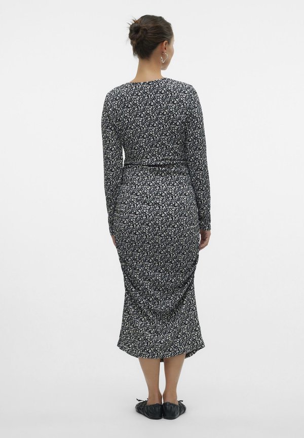 LS JRS MIDI - Shift dress - birch aop:flowers4