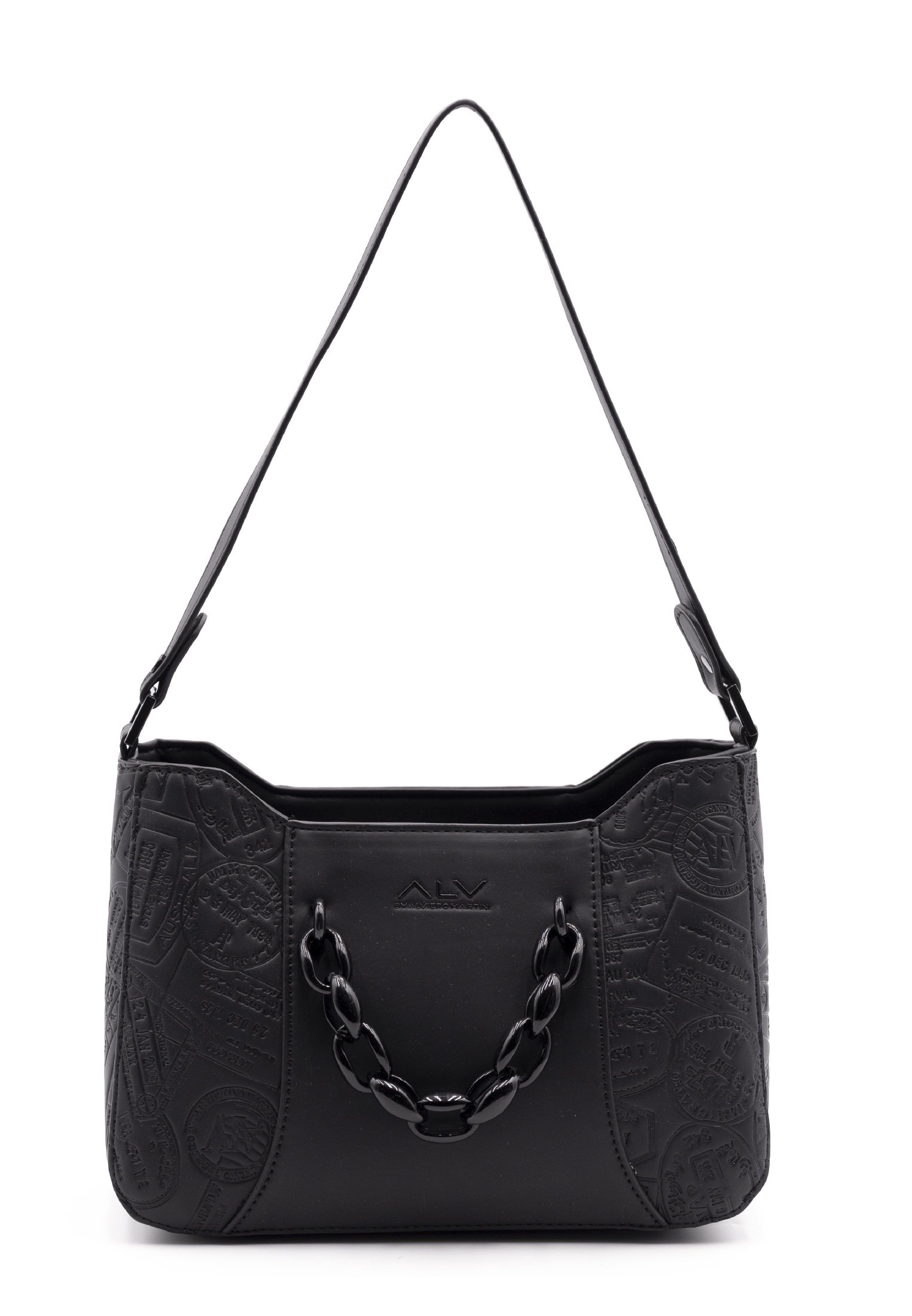 Sac à Main Vintage ALVIERO MARTINI En Cuir Et Toile Marron - Taille Moyenne, Occasion