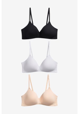 DAISY LIGHT PAD NON WIRE COTTON BLEND BRAS 3 PACK - Underwired bra - black