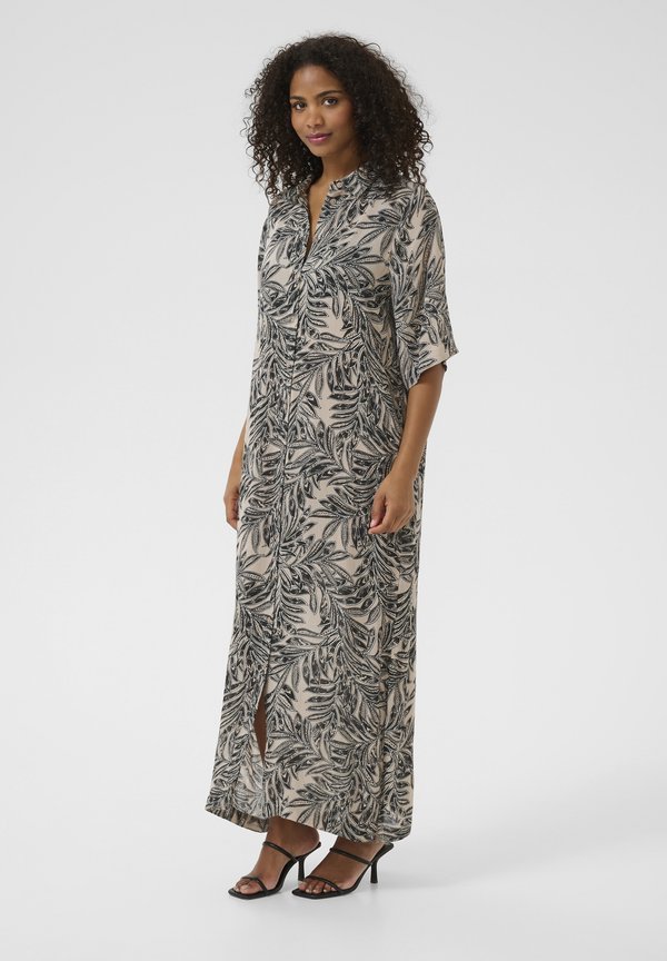 KATHORA AMBER - Maxi dress - feather gray leaf print