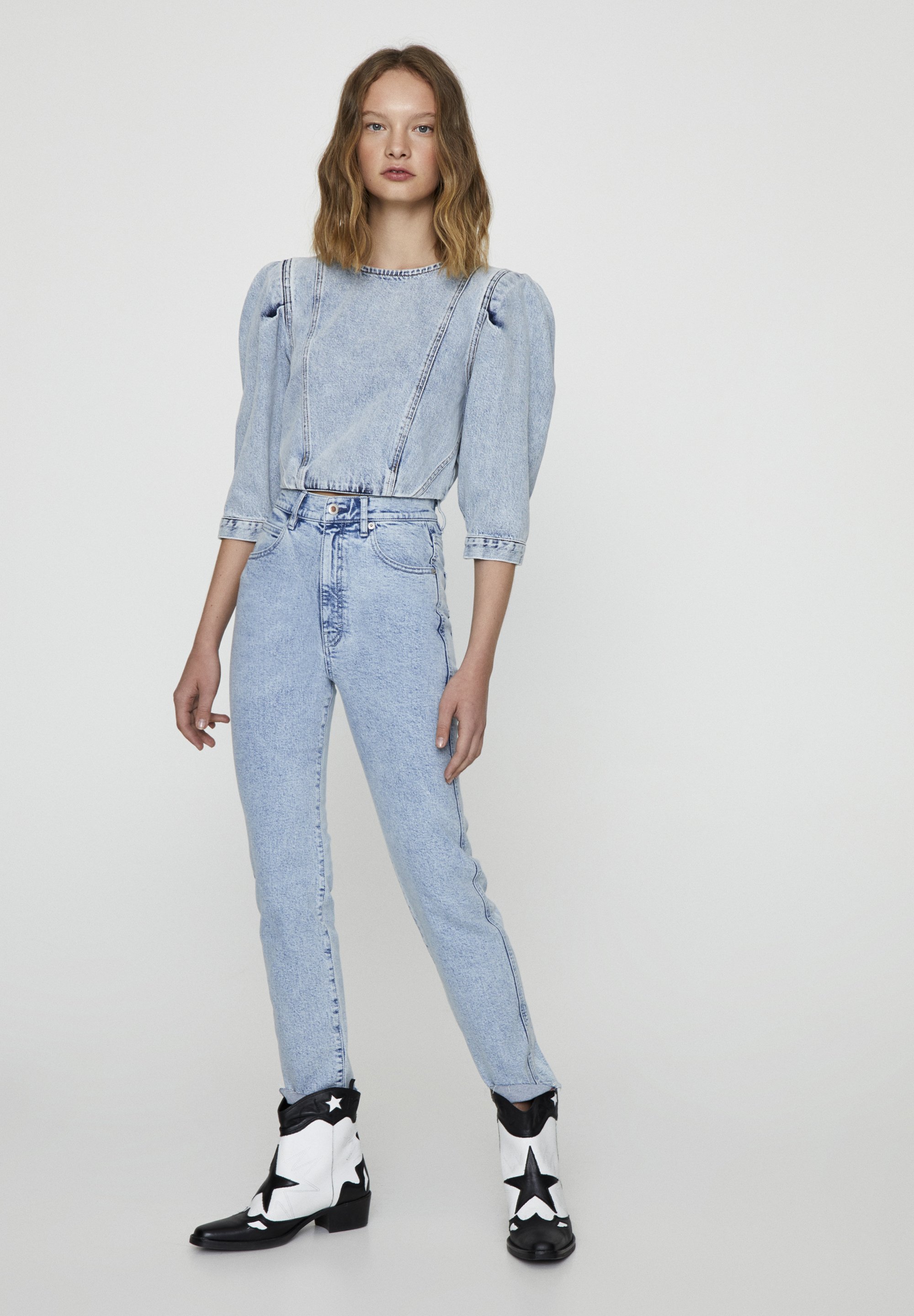 PULL\u0026BEAR SLIM MOM - Slim fit jeans - blue-black denim - Zalando.ie