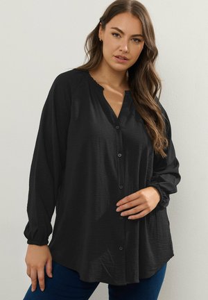 FLORAL FRILL NECK  - Bluse - black