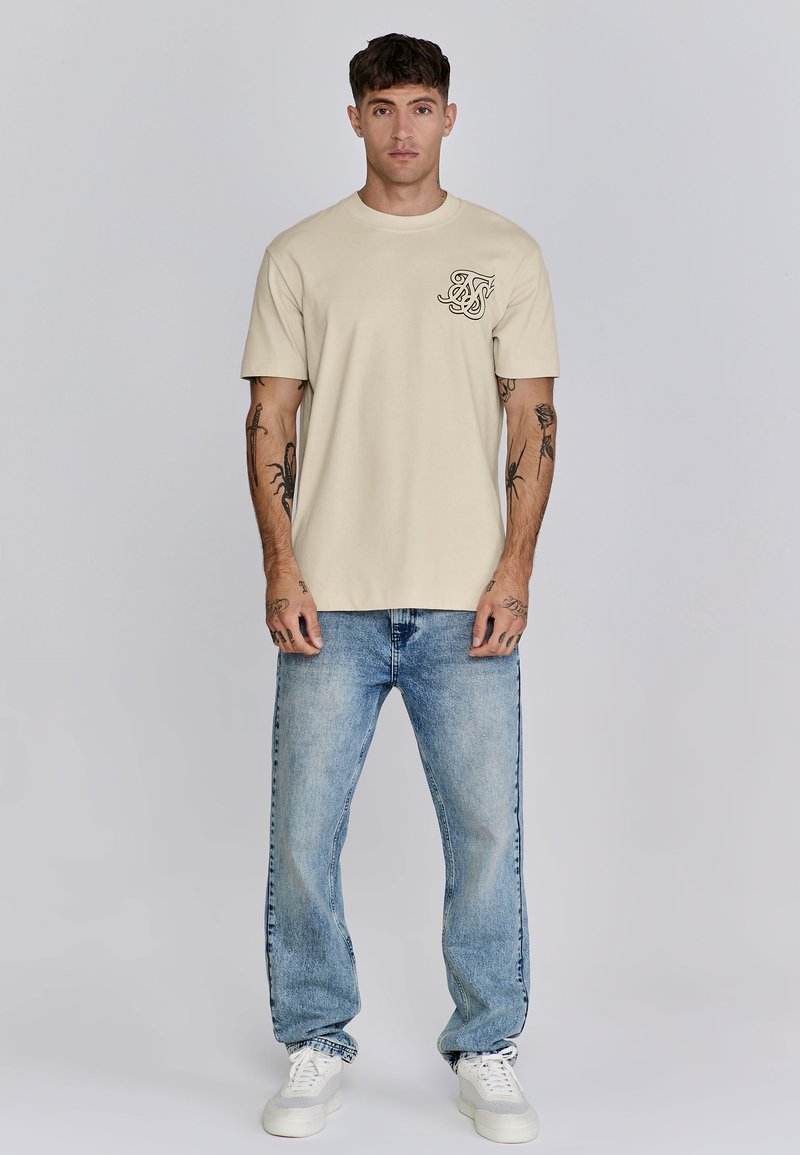 SikSilk T-shirt print beige SikSilk T-shirt print beige