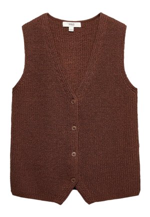 Marks & Spencer, RIBBED KNIT - Bodywarmer - conker