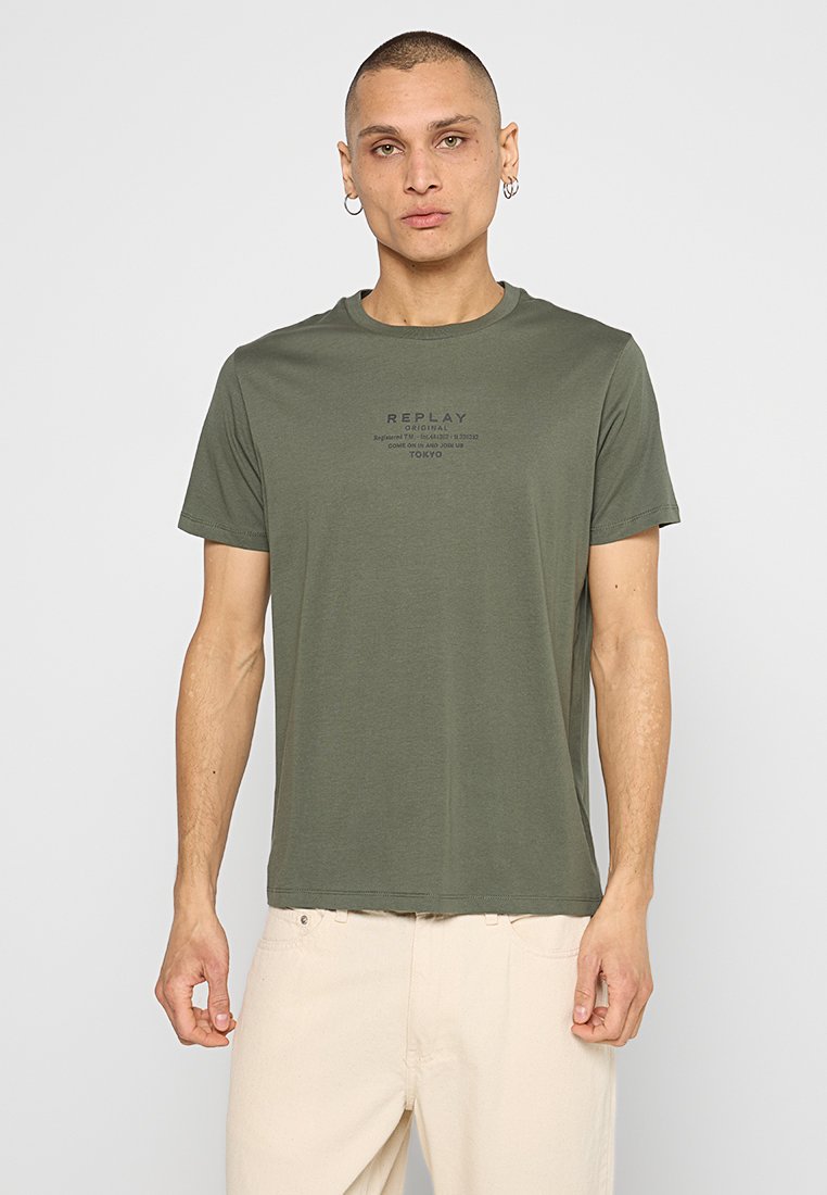 Replay T-shirt print kaki
