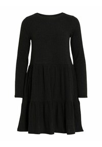 VILA LANGÄRMELIGES - Abito in maglia - black