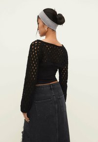 Stradivarius Strickpullover - metallic black