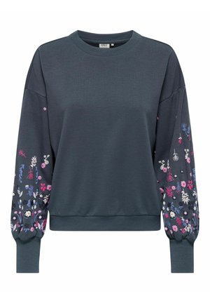 ONLY, ONLBROOKE L/S O-NECK FLOWER SWT NOOS - Sweatshirt - ombre blue