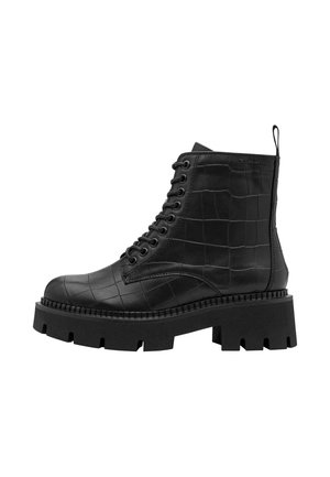 Tamaris, STIEFELETTE - Bottines à lacets - black croco