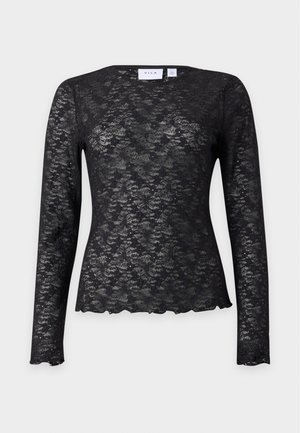 VILA, VIFAY O-NECK L/S TOP - NOOS - Pluus - black beauty