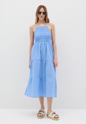 B.ANGEL CHECKED - Vestito casual - light blue