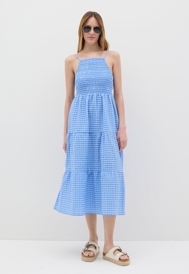 B.ANGEL CHECKED - Vestito casual - light blue