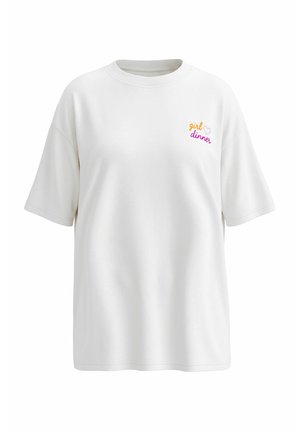 Studio Untold, T-SHIRT, OVERSIZE SHAPE, GIRL DINNER RÜCKENPRINT - T-shirt print - off-white