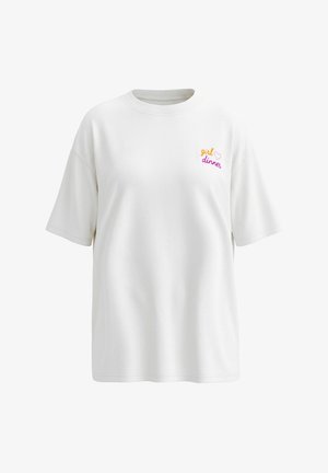 Studio Untold, T-SHIRT, OVERSIZE SHAPE, GIRL DINNER RÜCKENPRINT - T-shirt imprimé - off-white