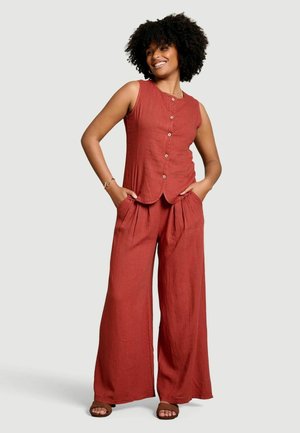 LolaLiza, SMOCKED BACK WAISTCOAT SMOCKED BACK WAISTCOAT - Vest - terracotta