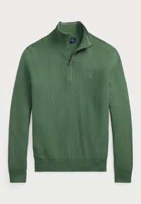 MESH KNIT COTTON QUARTER-ZIP SWEATER - Jumper - fatigue