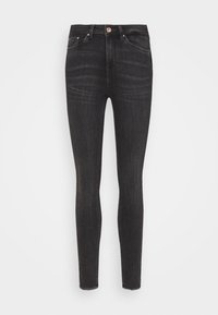 Selected, used mid stone grey denim
