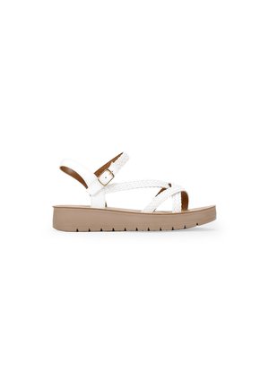TRENZADO - Sandalias de cuña - blanco