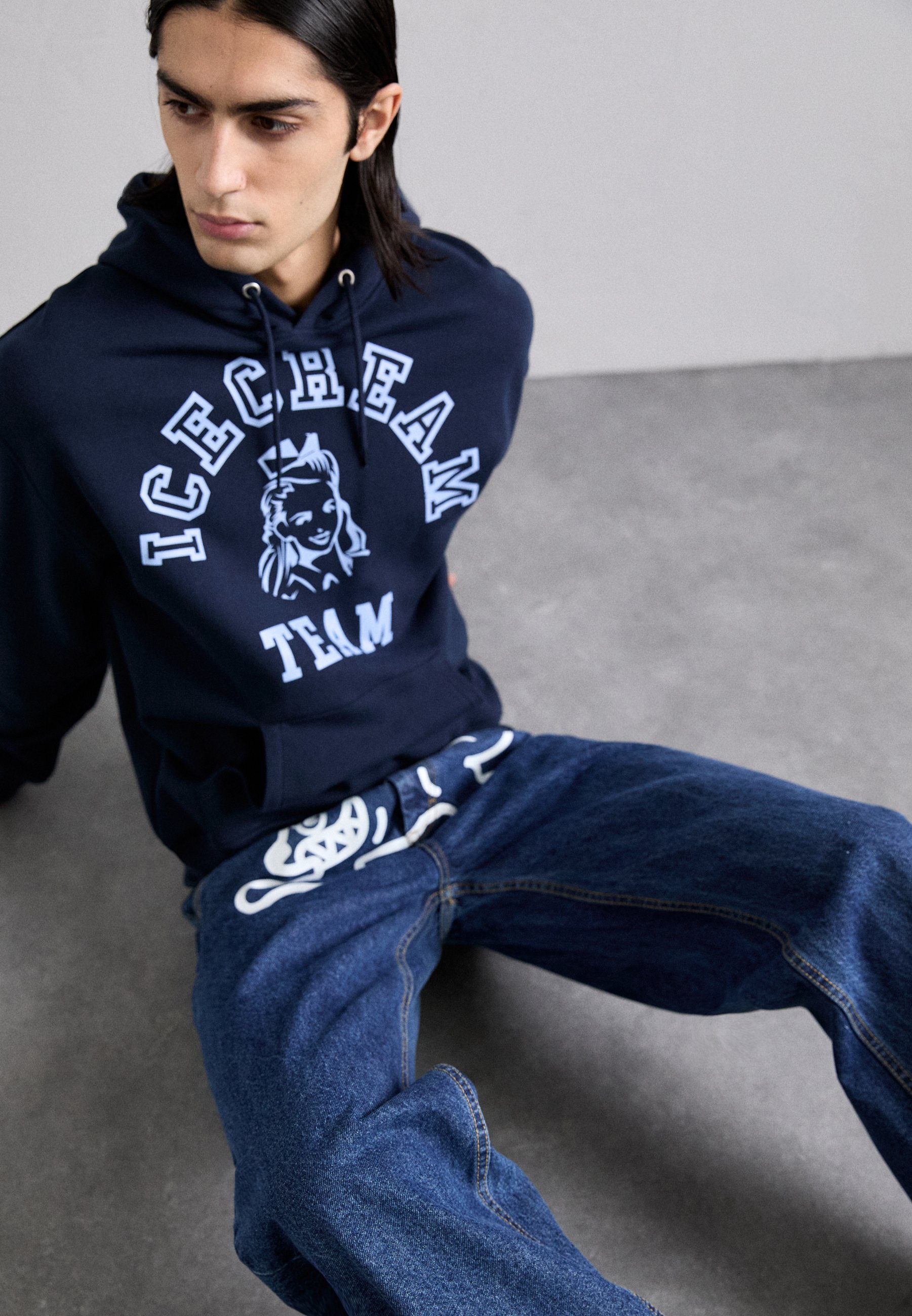 激安 新品 ICE CREAM アイスクリーム COFFEE PANTS Icecream RUNNING DOG DOUBLE SCOOP PANT - Relaxed fit jeans - black