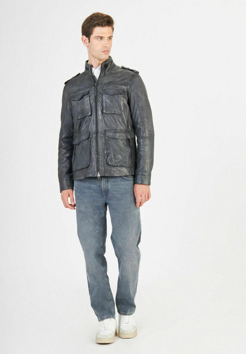 Conbipel REAL - Veste en cuir - grigio scuro/gris fonc?� - ZALANDO.FR