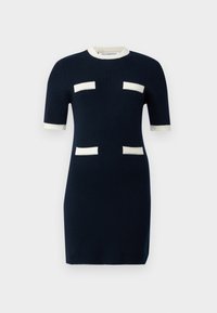 COLOR BLOCK SHORT SLEEVE DRESS - Pulóverruha - dark navy