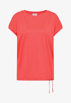 Cecil, KURZARM SHIRT MIT RAFFUNG - T-Shirt basic - shiny coral