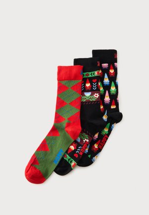 Happy Socks, SANTA UNISEX 3 PACK - Чорапи - black/multi-coloured