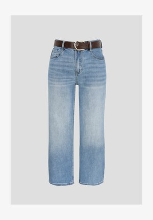 Anna Field, STRAIGHT CROPPED JEANS WITH BELT - Jean droit - blue denim