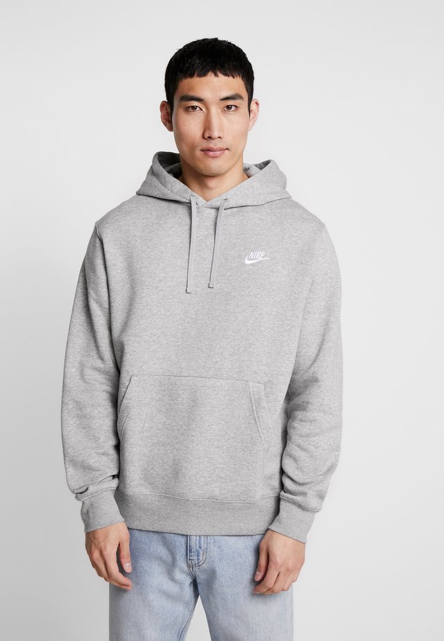 CLUB HOODIE - Kapuzenpullover - grey heather/matte silver/white