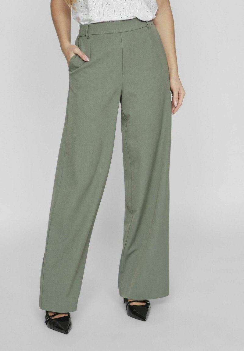 VILA VIVARONE WIDE - Stoffhose - laurel wreath
