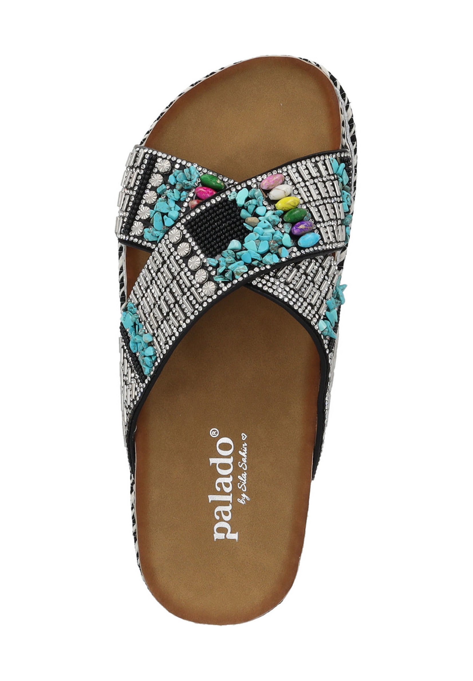 Palado Pantoletten Damen Utri By Sila Sahin – Elegante Sandalen Mit Glitzer, Bequem, Verstellbar