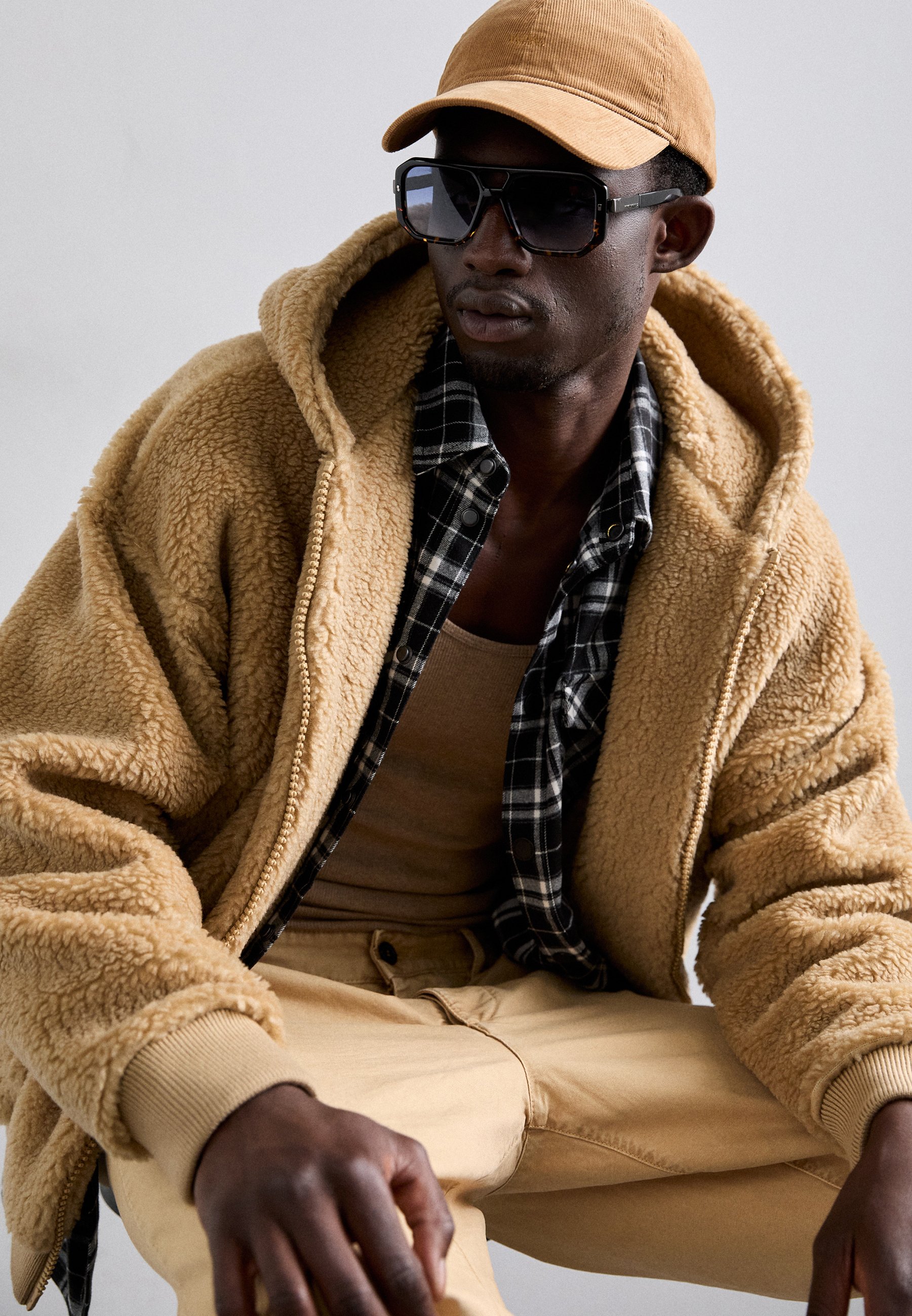 DSQUARED2 ICON RELAX TEDDY ZIPPED HOODIE - Light jacket