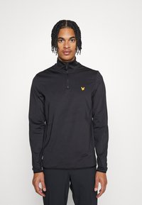 Lyle & Scott - TECH 1/4 ZIP MIDLAYER - Topper langermet - jet black Miniatyrbilde 1