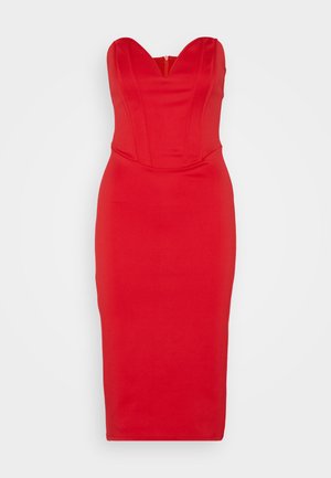 WAL G., DOLLY V NECK MIDI - Trikotaažkleit - red