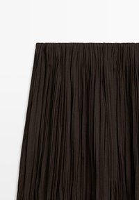 Massimo Dutti PLEATED MIDI - A-lijn rok - dark brown