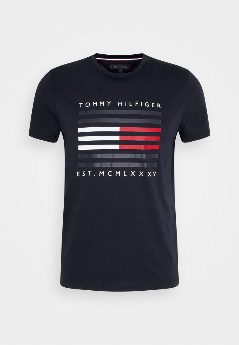 Tommy Hilfiger T Shirt Print Blue Dunkelblau Zalando De